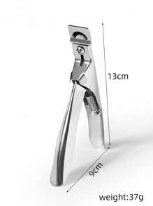 1pc Stainless Steel One-Piece Nail Clipper U-Shape Flat Parallel Nail Cutter, Crystal Nail Extension Gel Manicure Nail Care Tool Set