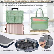 Teacher Tote Bag 15.6 Inch Laptop Bag For Women Work Bag Laptop Tote Nurse Bag Professional Computer Messenger Bag With Insulated Pocket, Laptop Briefcase For Office, College, Nursing - 薄荷綠 - 查看 5