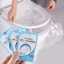 50 Disposable Toilet Seat Protectors Plastic Private Sheet Bowl Liner Public Bathroom Kit - transparente - Ver 5