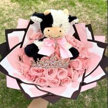 10 pièces/20 pièces par paquet Papier d'emballage imprimé vache Papier d'emballage de bouquet floral coréen imperméable pour l'emballage de cadeaux de Noël