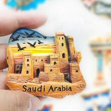1pc Resin UAE Abu Dhabi Saudi Presidential Palace Desert Rose Eagle Camel Fridge Magnet, Meaningful Creative Gift For Travel Souvenir, Home Decor For Office, Bedroom, Kitchen - Multicolor - View 5