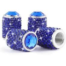 4个/套闪亮轮胎气门嘴帽，手工水晶轮胎气门嘴帽，通用汽车轮胎气门嘴帽，镶嵌水钻，适用于轿车、SUV、摩托车、自行车、卡车 - 粉色 - 查看 11