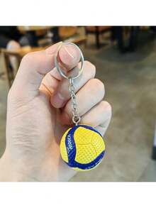 1 件时尚 3.8 厘米足球/排球 PVC 钥匙扣，PVC 排球钥匙扣配件，商务排球礼品，沙滩球运动员礼物，男女学校汽车配件可爱哥特 Y2k - 彩色 - 查看 12