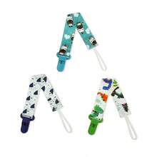 Kit 3 Universal Pacifier Clips For Babies - Unisex Clip - Hiu + Zebra + Dinosaurus - View 3