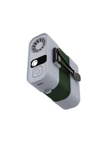 1 Stück USB-Ventilator Taillenlüfter tragbarer Halsventilator mit starkem Wind Power-Bank LED-Beleuchtung für Familie, Outdoor, Arbeit