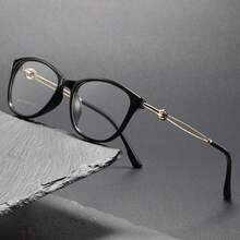 Men's Small Square Metal Clear Lens Glasses, Super Lightweight TR Material Titanium Frame, Personalized Decoration Arms, Suitable For Reading, Computer, TV, Streetwear And Couples - Clear - View 3