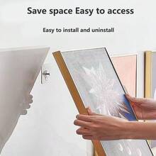 32/16/8/4pcs No Drill Invisible Nail Screw Adhesive Tile Hooks, Strong Sticky Wall Hooks For Photo Frame, Damage-Free Hanging - Clear - View 4