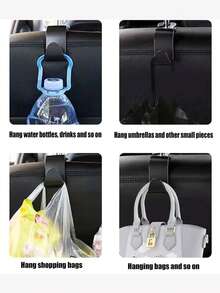 汽车挂钩坚固稳定小挂钩隐藏式多功能储物后排座椅挂钩 - 黑色 - 查看 6