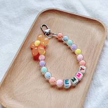 1pc Macaron Color Mixed Pearl/Flower Beads/Letter Bead Bag/Phone Charm Backpack Decor Keychain For Bag - Multicolor - View 20