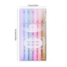 6 Stücke Wasserbasierte Farbstifte Set, Filzstifte in Makronen-Farben, Kalligraphiestifte für tägliches Schreiben, Tagebuch, Notizen und Zeichnen, geeignet als Schulmaterial