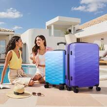2 件/3 件行李箱套装，ABS+PC 硬壳行李箱旋转轮 TSA 锁，组合家庭旅行手提行李箱套装旅行行李箱行李箱耐用旅行行李防水冬季假期女士旅行必需品行李箱套装行李箱套装 - 彩色 - 查看 10