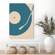 1pc Vinyl Record, Needle Art, Minimalist Style Framed Wall Art - Canvas Prints Poster, Ready To Hang - Home Decor, Ideal For Home, Office Wall Decor, Family Gift, Living Room Bedroom Wall Decor, 2D Flat - 杏色 - 查看 3