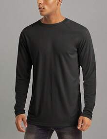 Men's Long Sleeve Shirts UPF 50+ UV Sun Protection Athletic Shirts For Hiking Running Workout Rash Guard-2025 - Black - View 4