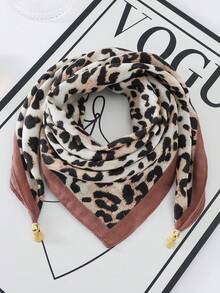 1pc Magnetic Belt With Metal Print Square Scarf