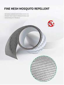 2 Roll Water-Resistant Self-Adhesive Window Screen Repair Tape, Mosquito Net Repair Tape, Disposable Floor Drain Cover Net Sticker, Self-Adhesive Door/Window Water Leakage Hole Repair Patch, Bathroom Drain Cover, Dormitory Door/Curtain Anti-Insect Net Patch, Strong Adhesive Repair Tape, Suitable For Damaged Screens, Black, To Repair Holes Or Cracks In Screen Windows And Doors, Self-Adhesive, For Fixing Mosquito Net And Repairing Window Screens - Xám - Xem 7