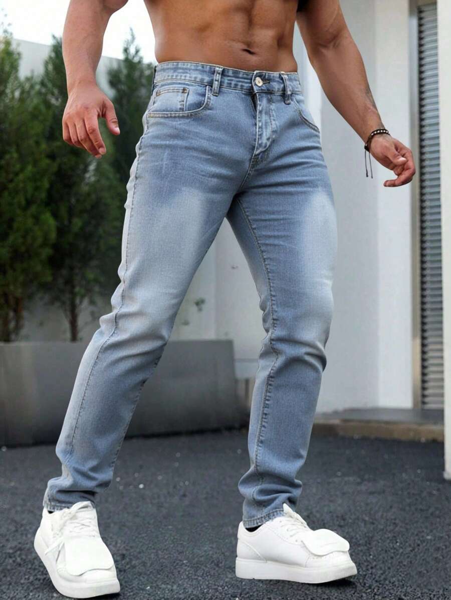 Impala Jeans rectos para hombre en denim azul , ajustados y versátiles, ideal para estilos casuales - Lavado ligero - Ver 1
