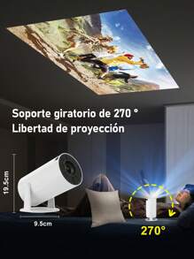 Proyector Profesional 4k Hd Android Wifi Led ,JMMO Proyector inalámbrico Wi-Fi, proyector portátil con Full HD 1080P, proyector de películas compatible con iOS/teléfono Android/tableta/portátil/PC/unidad USB/DVD para exteriores, hogar, reuniones