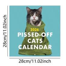 2026 Pissed-Off Cats Calendar - 12-Month Wall Calendar For Cat Lovers, Humorous Feline-Themed Funny Gift Planner Hanging