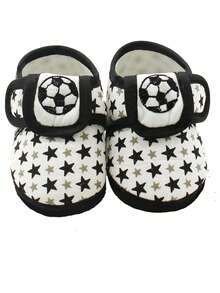 1双 0-1岁 足球图案新生儿卡通婴儿防滑袜 春秋季星形图案 男女宝宝袜子 0-6个月 6-12个月 - 彩色 - 查看 8