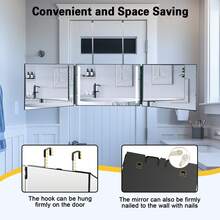 360 Viewing Angle Self Hair Cutting Mirror, Clear Anti-Fog HD Glass, USB Rechargeable, Easy To Use, Height Adjustable, Portable, Good Choice For Gifts - Black(With LED,With Accessories) - 查看 8