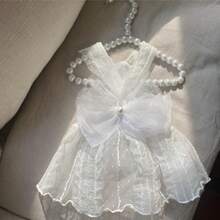 春夏秋新款宠物连衣裙，适合贵宾犬、比熊犬、博美犬、马耳他犬、小型犬、猫咪，优雅婚纱 - 粉色 - 查看 3