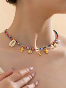 1 pieza Elegante collar de estilo bohemio para mujer, para usar en la playa o en el día a día, un regalo para novia, esposa, madre, familia y amigos