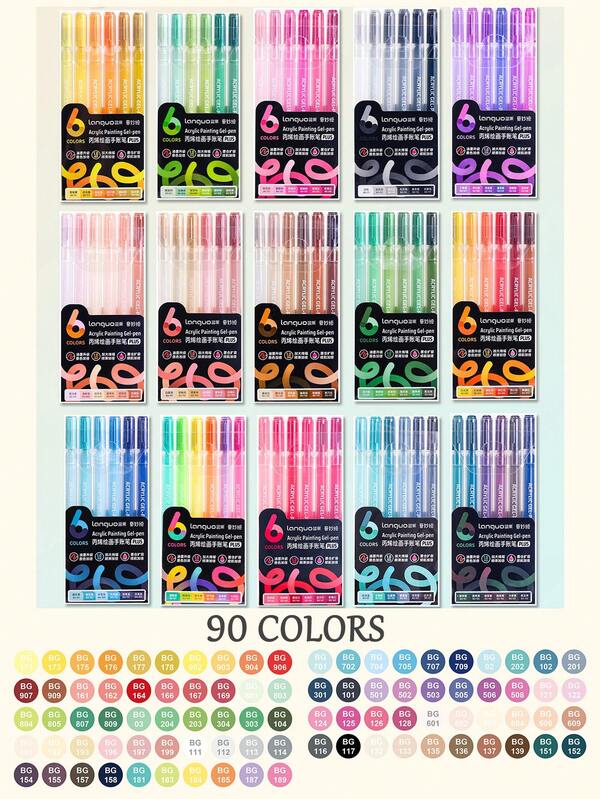 Languo 90 Colors Acrylic Gel Pens Set - 1.0mm Fine Tip For Drawing, Sketching & Art Journaling | Smooth Blending, Large Ink Capacity | Ideal For Artists, Beginners,School Supplies,Back To School