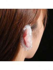 200pcs Disposable Ear Protectors Waterproof Ear Covers Plastic Shower Ear Protector Caps For Bathing Accessories Ear Cover Caps For Hair Dye Spa Salon,Waterproof Transparent Ear Pads, Designed To Fit The Contour Of The Ear, Stable And Not Fall Off, Suitable For Various Sizes Of Ears, Can Effectively Protect The Ears When Taking A Shower - Multicolor - View 6