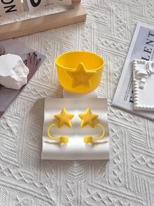 兼容斯坦利杯配件（2个吸管帽）（2个吸管帽+1个底部保护盖，适用于40盎司杯子）适用于杯子吸管盖，简约便捷，日常系带吸管帽，可重复使用硅胶吸管帽，防溅防尘吸管套，便携易清洗保温杯吸管配件，可爱卡通花朵吸管防尘套，粉色、蓝色、紫色、黄色、绿色 - 彩色 - 查看 17