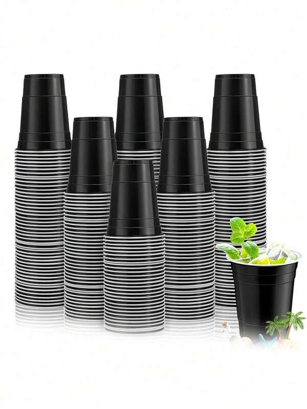 10/25/50Pcs Reusable Plastic Cups, Party Cups, Heavy Duty Water Glasses, Graduation Shooting Glasses, Wedding Birthday Beer Tasting Appetizer Sampler Plates BBQ And Christmas, 1pc