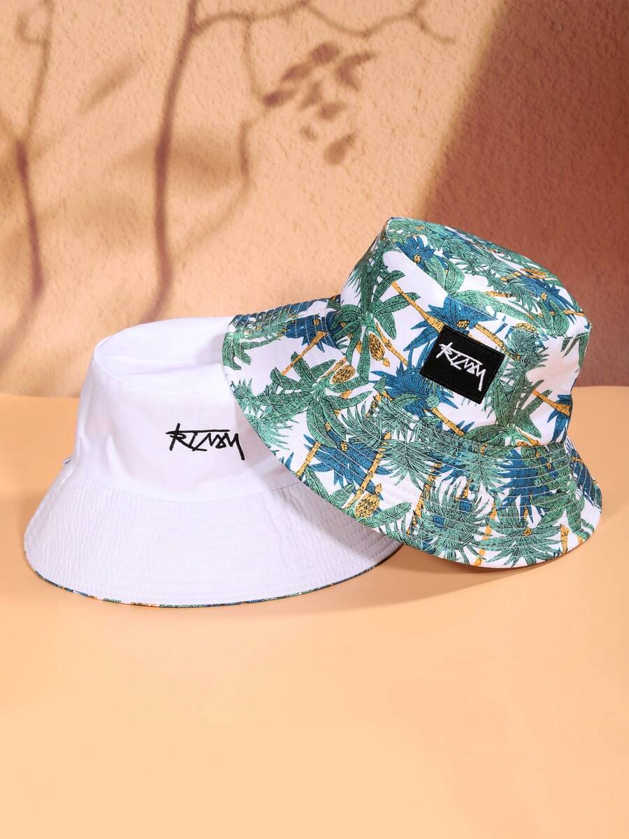 Unisex Polyester Reversible Solid Bucket Hat - Foldable, Suitable For Beach, Travel, Back To School Season - Multicolor - View 1