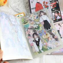 20 张 PET 粘性装饰贴纸书本透明创意 DIY 贴纸用于剪贴簿装饰垃圾日记用品贴纸，用于学校用品，返校 - 彩色 - 查看 7