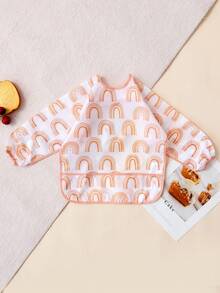 1 件防水围兜，婴幼儿喂奶围兜，大口袋进餐罩衣，6-36 个月