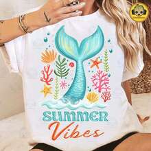 Retro Summer Vibes, Mermaid, Brushstroke Seas, Coastal Summer, Boho Beach Shirt, Pearl Bow1254220g Khaki Color Cotton T-Shirt, Color And Dirty, Thick Texture, Suitable For Daily Wear. Comfortable Conventional Version, Suitable For Both  And Wo. At The Heart Of The Design Is A D-Drawn Street Corner Map With Fun Icons Marking Fes, Bookstores, Ts And Park Benches, As If It Were A Pernal"Guide To Urban Happiness". Designed For People Who Like To Explore And G Out In The Cities They L In, It's Great For Aimless City Walks And Discovering Overlooked Everyday Beauties. - 白色 - 查看 1