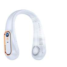 AOYI 1 Stück, klingenloser Aufhängeventilator, tragbarer USB aufladbarer Kühlerventilan mit 5 Windgeschwindigkeiten und digitaler Anzeige, supertechnologie und bladeloses Design für den Outdoor-Sport (Aufkleber für Eiscreme, Lüfter nicht enthalten)
