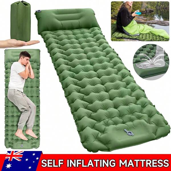 Self Inflating Mattress Camping Double Sleeping Bed Camp Hiking Damp Proof AUS
