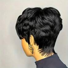 Pixie Cut Wig Human Hair Wigs For Women Short Layered Pixie Cut Wigs Full Machine Made Wigs Brazilian Virgin Human Hair Wigs For Women Glueless Wigs Nature Color