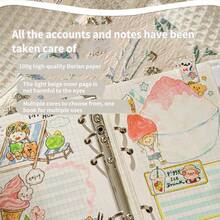 1pc Gold Floral Embroidery Loose-Leaf Handbook, Cute Original Handmade Detachable Blank Page Diary Student Girl Notebook, School Supplies, Back To School - Flower - View 3