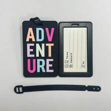 3 件套时尚字母设计行李标签套装，旅行配件包括行李箱 ID 地址夹、行李登机牌便携式标签袋，适用于学校学校配件学校用品旅行必备假期旅行箱配件 - 彩色 - 查看 7