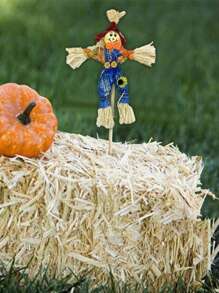 1 pièce Décoration d'épouvantail d'Halloween pour l'extérieur, style aléatoire, épouvantail d'automne de 30 cm pour la récolte. Décorations d'épouvantail debout pour le jardin, la maison, l'école, la cour, le porche, la décoration d'action de grâce