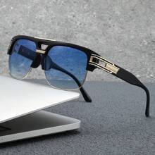 2 件套女士金属复古几何圆形时髦派对装饰时尚眼镜