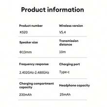 New Arrival 5.3 Shell Rotating K520 Heart Shape Bluetooth Headset, Cute Small Stereo Low Power Consumption Couple Holiday Gift - Multicolor - View 7