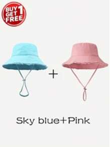 Frayed Brim Bucket Hat, Suitable For Outdoor Hiking Sun Protection, Summer