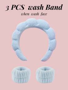 1 包用于洗脸或面部的 Spa 头带、护肤头带、化妆发带海绵、毛巾布头带、洗脸头带、运动或瑜伽蓬松发带、女士和女孩的时尚配饰、精美礼品、蓝色、护肤头带、美容、护肤产品、水疗、自我护理、护肤工具、面部护理、美容师用品、皮肤、洗面奶、面部 - 藍色 - 查看 9