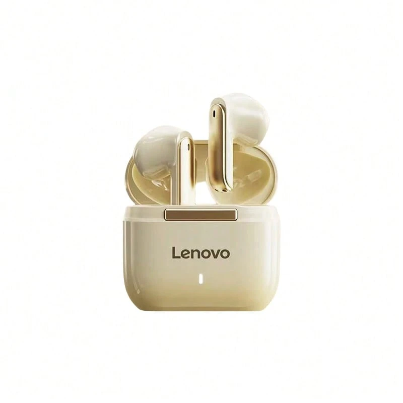 Lenovo Fone de ouvido Bluetooth TA100 semi-intra-auricular 5.4 Air Sense confortável de usar, qualidade de som estéreo HiFi, redução de ruído ativa + modo de jogo ENC, adequado para Apple, Huawei, Xiaomi, Moon Rock White - rocha lunar branca - Visão 1