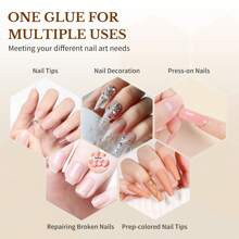 GLOZ 18ML Nail Glue Nail Bond Brush In Nail Glue For Press On Nails Nail Tips & Fake Nails Super Strong Nail Glue For Nail Tips Long Lasting Acrylic Nails Gel Glue