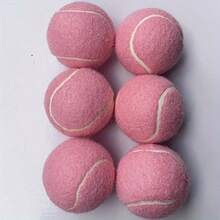 6pcs/Set High Elasticity Durable Tennis Balls, Suitable For Training, Fitness And Pet Massage, Suitable For Youth Competition - Pink - View 6