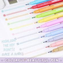 6 Stücke Wasserbasierte Farbstifte Set, Filzstifte in Makronen-Farben, Kalligraphiestifte für tägliches Schreiben, Tagebuch, Notizen und Zeichnen, geeignet als Schulmaterial