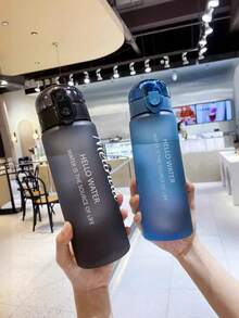 1pc Personalized Kids Gradient Color Water Bottle, Students Lightweight Sports Plastic Cup, Large Capacity Portable Hiking Mug,Multi-Functional,Ornamental,Letter,Stylish,Modern,Colorful,Cute,Adorable,Casual,Custom,Personalised,Unique,Customized,Ideal Gifts For Him,Ideal Gifts For Her - Multicolor - View 4