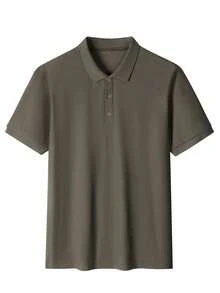 Men's Solid Color Short Sleeve Casual/Business Polo Shirt - Dark Green - View 4